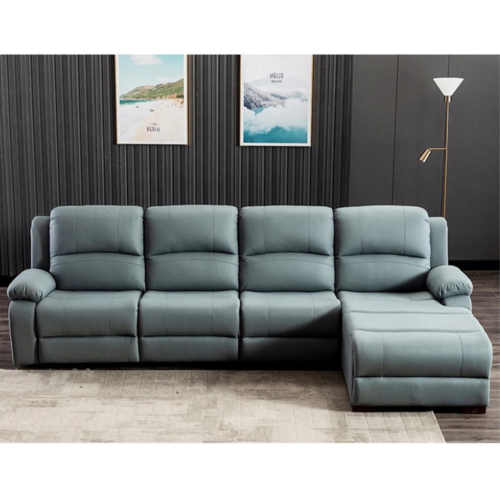 Home Cinema Couch - Sofa z prawdziwej skóry, elektrycznie rozkładana,