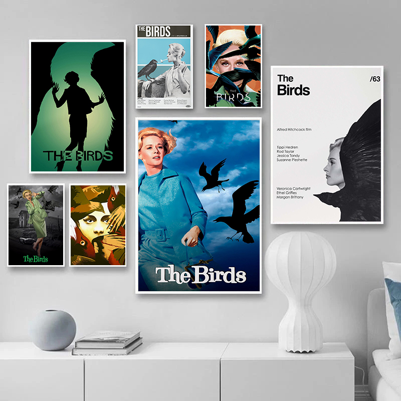 Home Cinema Ultimea - Minimalistyczne Klasyczne Filmy Hitchcocka Ptaki Grafiki