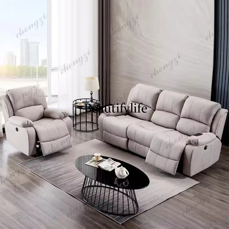 Home Cinema Couch - Sofa z prawdziwej skóry z elektrycznym