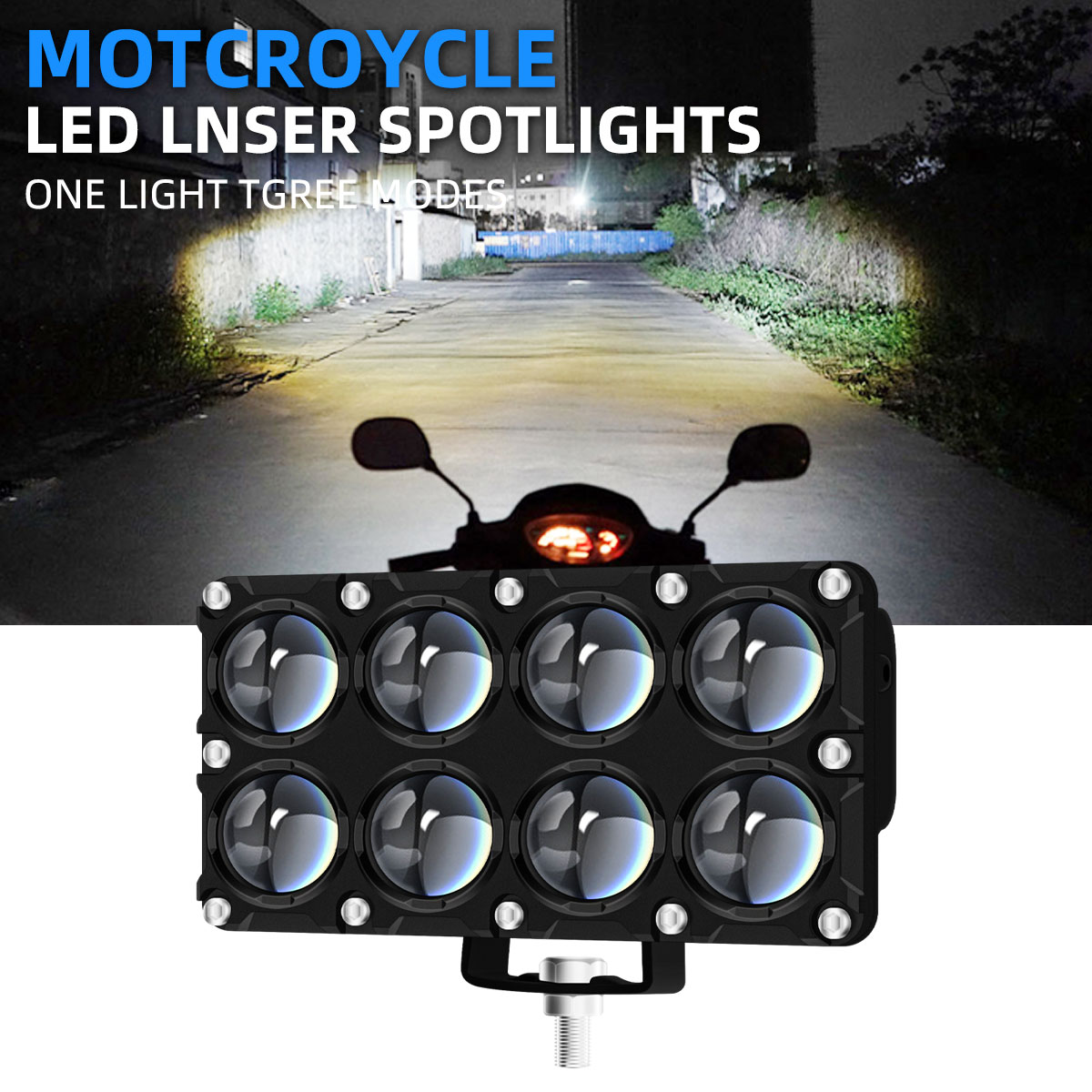 Projector Lamp Replacement - Reflektor pomocniczy motocyklowy 6/8/10 LED, światła