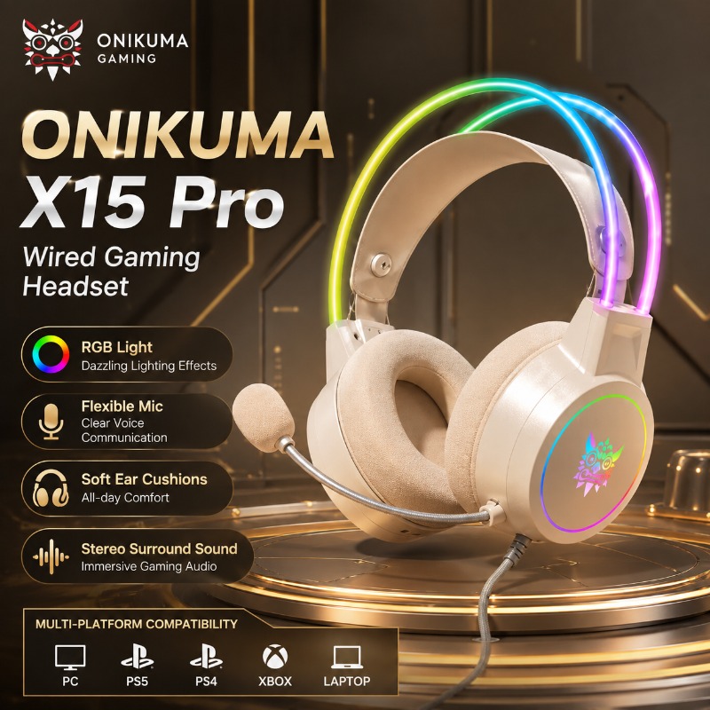 Home Cinema Headphones - Słuchawki gamingowe ONIKUMA X15 Pro, przewodowe,