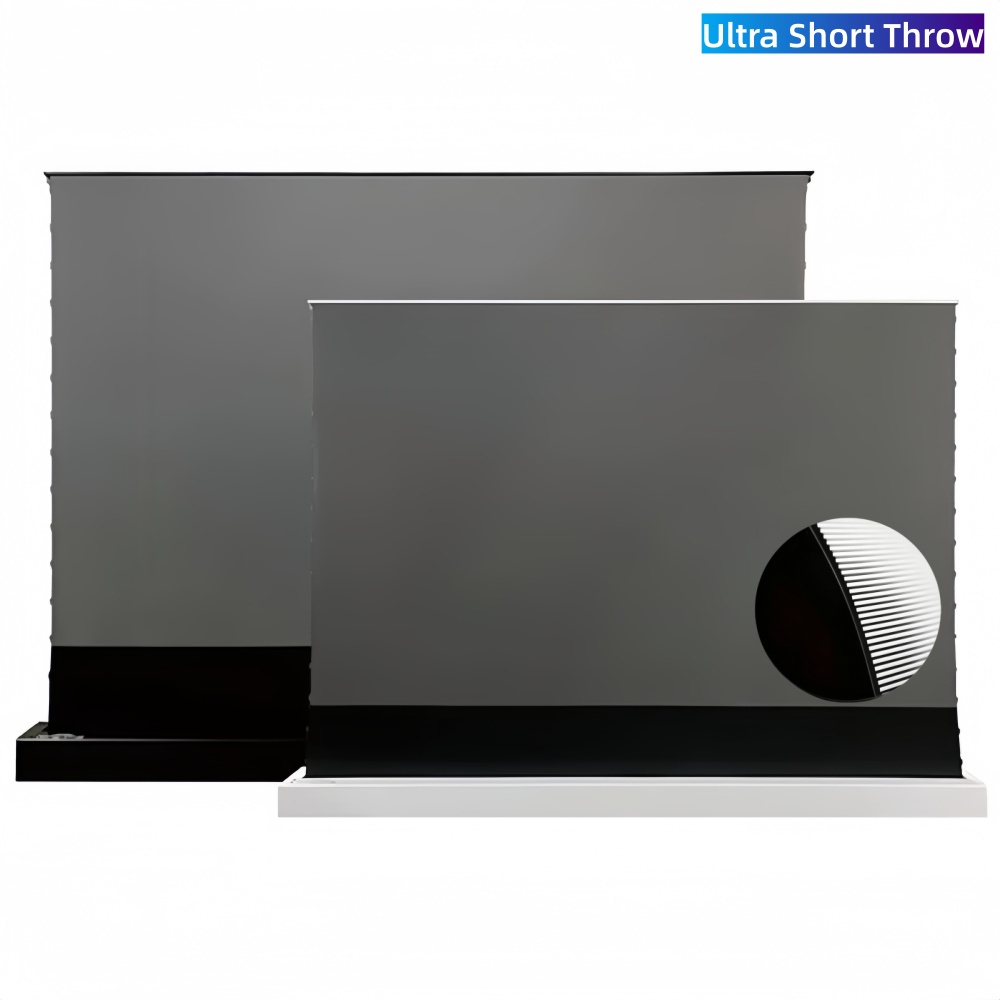 Home Cinema Ultra Short Throw Projector - Ekran elektryczny naciągany z podłogi, samozwijający