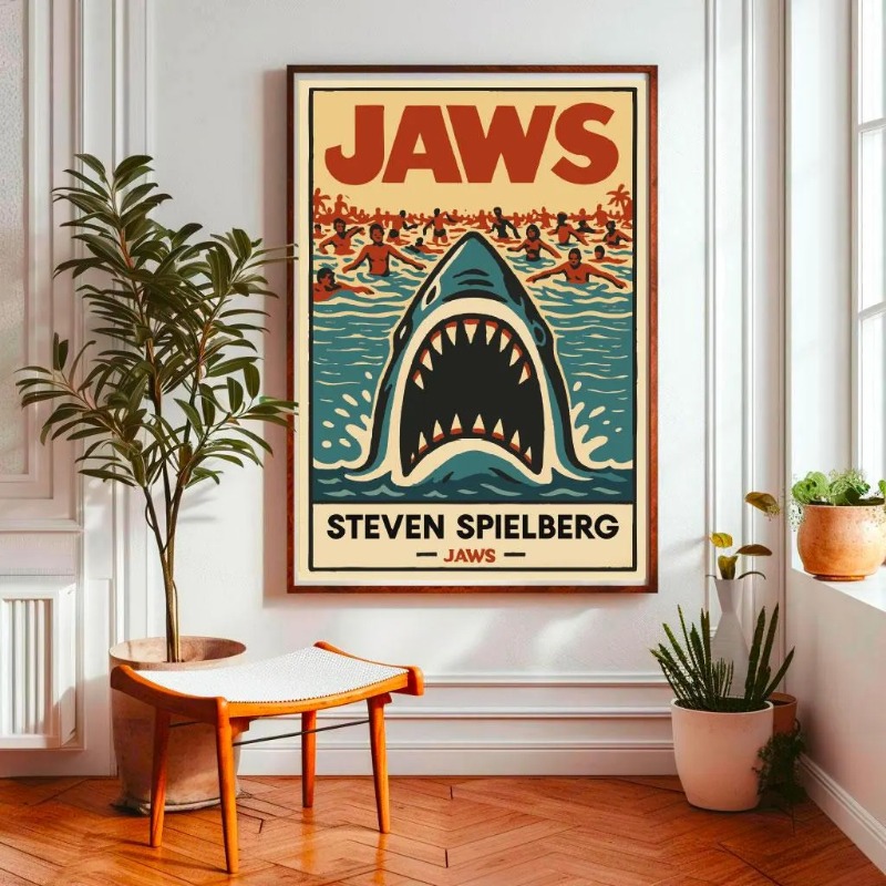 Home Cinema Ultimea - Plakat filmowy Szczękot (Jaws) Vintage Kolorowy