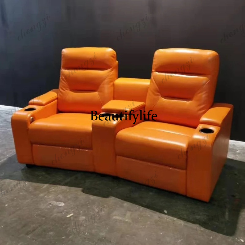 Home Cinema Couch - Skórzany zestaw sof z elektrycznie rozkładanymi